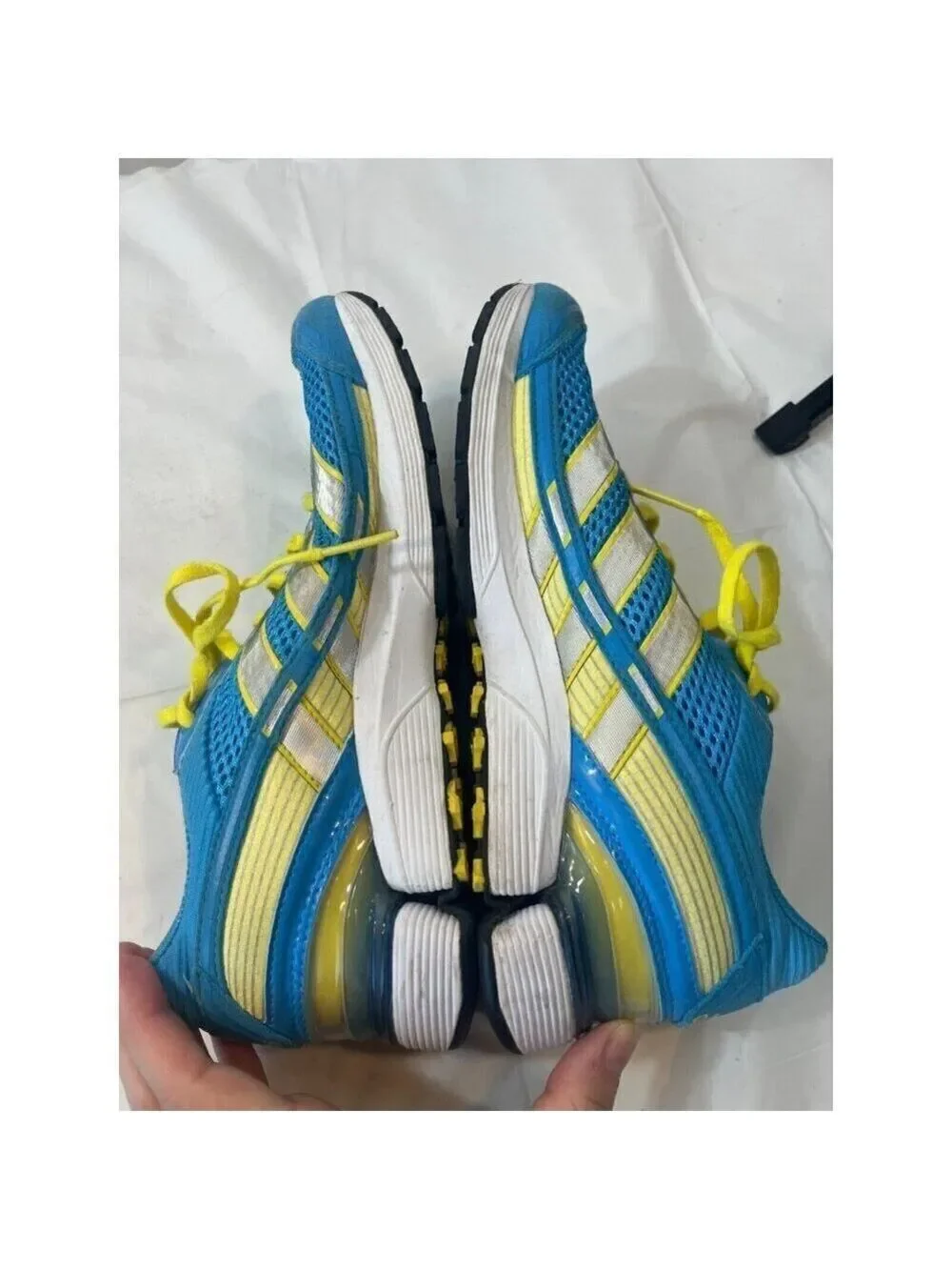 ADIDAS ADIZERO BLUE/YELLOW RUNNING WOMEN 9.5 SHOES SNEAKERS